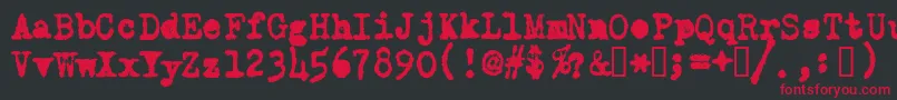 フォントOldTypewriterMessy – 黒い背景に赤い文字