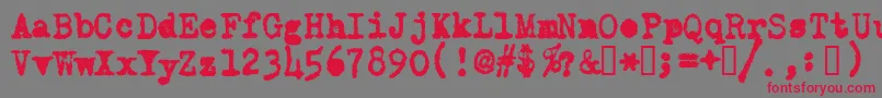 OldTypewriterMessy-Schriftart – Rote Schriften auf grauem Hintergrund