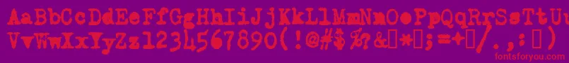 OldTypewriterMessy-Schriftart – Rote Schriften auf violettem Hintergrund