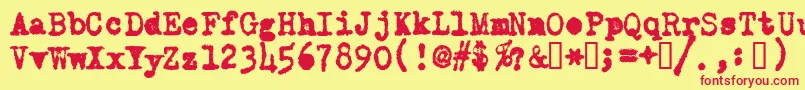 OldTypewriterMessy Font – Red Fonts on Yellow Background
