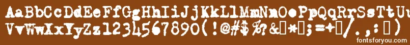 フォントOldTypewriterMessy – 茶色の背景に白い文字