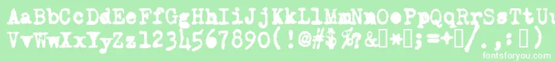 OldTypewriterMessy Font – White Fonts on Green Background