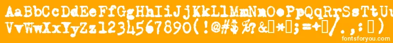 Fonte OldTypewriterMessy – fontes brancas em um fundo laranja