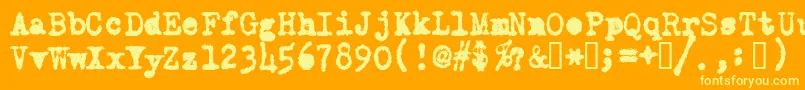 OldTypewriterMessy Font – Yellow Fonts on Orange Background
