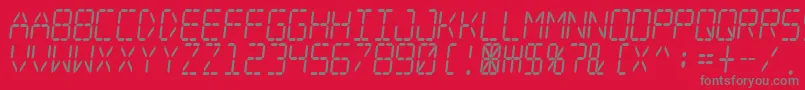 Digital Dream Skew Narrow Font – Gray Fonts on Red Background