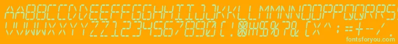 Digital Dream Skew Narrow Font – Green Fonts on Orange Background