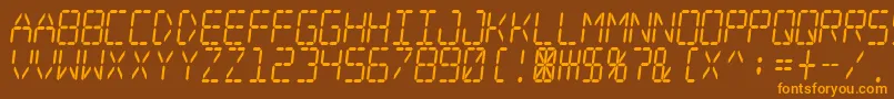 Digital Dream Skew Narrow Font – Orange Fonts on Brown Background