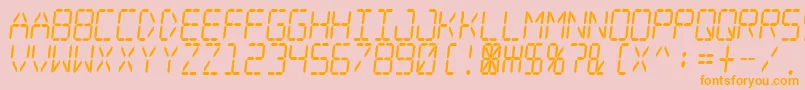 Digital Dream Skew Narrow Font – Orange Fonts on Pink Background