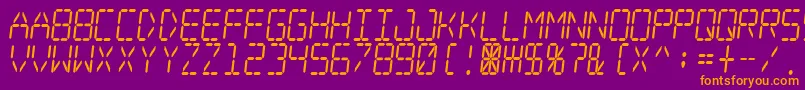 Digital Dream Skew Narrow Font – Orange Fonts on Purple Background