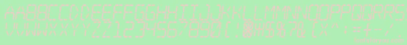 フォントDigital Dream Skew Narrow – 緑の背景にピンクのフォント