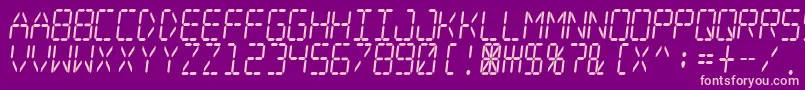 Digital Dream Skew Narrow-Schriftart – Rosa Schriften auf violettem Hintergrund