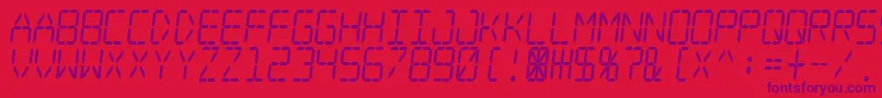 Digital Dream Skew Narrow Font – Purple Fonts on Red Background