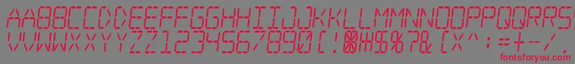 Digital Dream Skew Narrow Font – Red Fonts on Gray Background