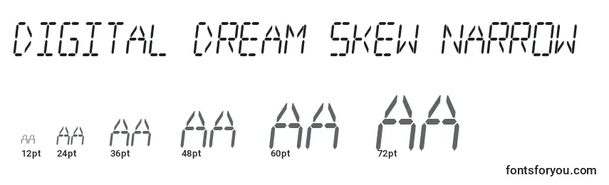 Размеры шрифта Digital Dream Skew Narrow