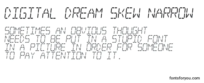 Überblick über die Schriftart Digital Dream Skew Narrow
