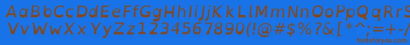 Czcionka OpendyslexicaltaItalic – brązowe czcionki na niebieskim tle