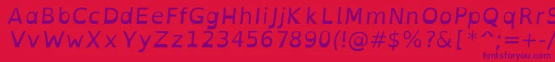 Czcionka OpendyslexicaltaItalic – fioletowe czcionki na czerwonym tle