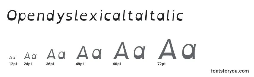 Größen der Schriftart OpendyslexicaltaItalic