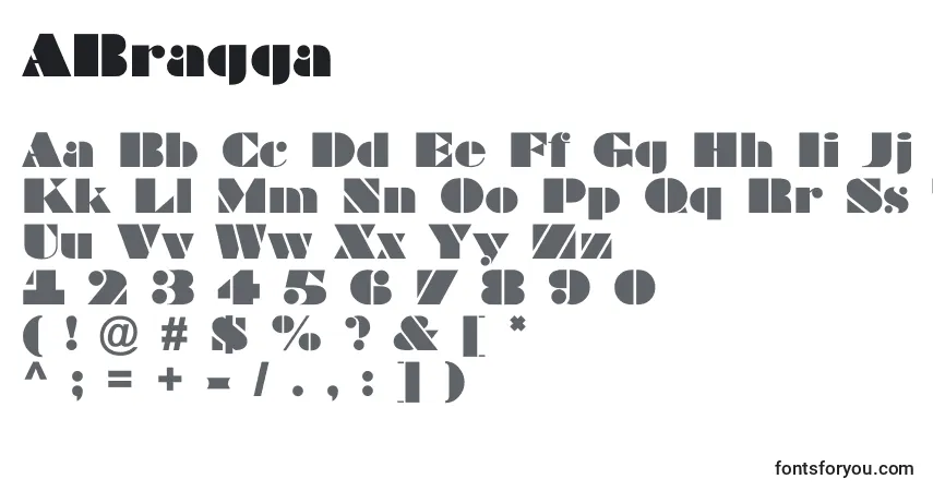 Schriftart ABragga – Alphabet, Zahlen, spezielle Symbole