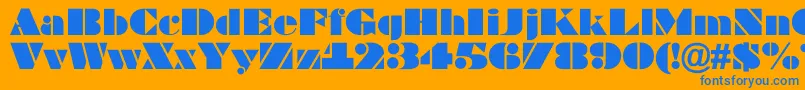 フォントABragga – オレンジの背景に青い文字