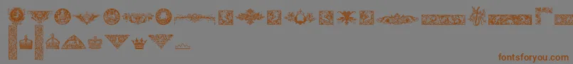 Подробнее о шрифте CornucopiaOfDingbatsFour Шрифт CornucopiaOfDingbatsFour – коричневые шрифты на сером фоне