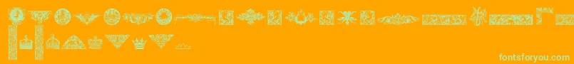 CornucopiaOfDingbatsFour Font – Green Fonts on Orange Background