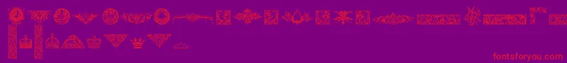 CornucopiaOfDingbatsFour Font – Red Fonts on Purple Background