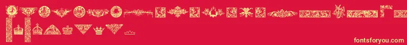 fuente CornucopiaOfDingbatsFour – Fuentes Amarillas Sobre Fondo Rojo