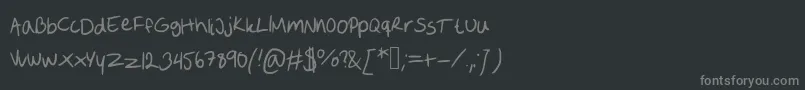 フォントSofiesHandwriting – 黒い背景に灰色の文字