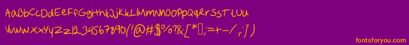 Police SofiesHandwriting – polices orange sur fond violet