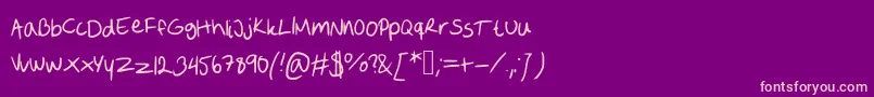 SofiesHandwriting Font – Pink Fonts on Purple Background