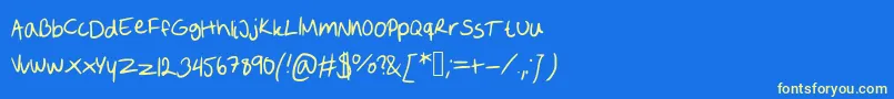 フォントSofiesHandwriting – 黄色の文字、青い背景