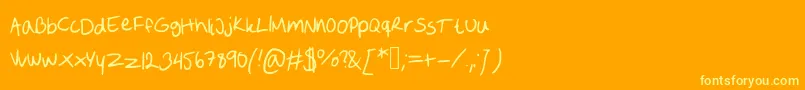 SofiesHandwriting Font – Yellow Fonts on Orange Background