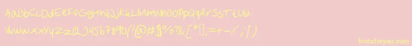SofiesHandwriting Font – Yellow Fonts on Pink Background