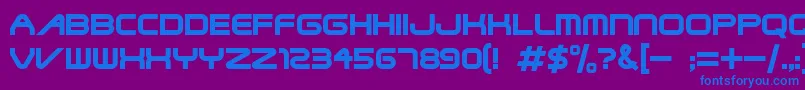 フォントTerminatorTwo – 紫色の背景に青い文字