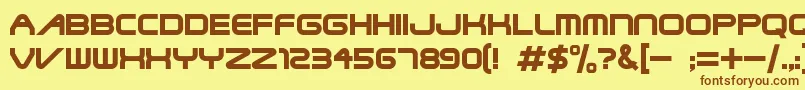 TerminatorTwo Font – Brown Fonts on Yellow Background