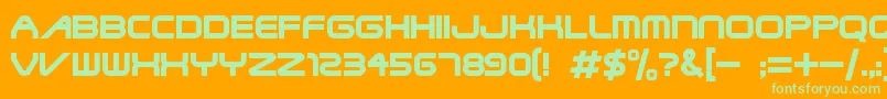 TerminatorTwo Font – Green Fonts on Orange Background