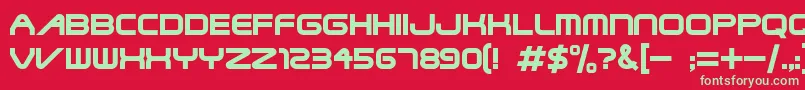 フォントTerminatorTwo – 赤い背景に緑の文字