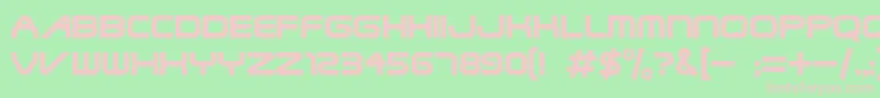 TerminatorTwo-fontti – vaaleanpunaiset fontit vihreällä taustalla