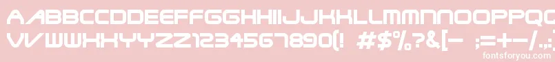 TerminatorTwo-fontti – valkoiset fontit vaaleanpunaisella taustalla