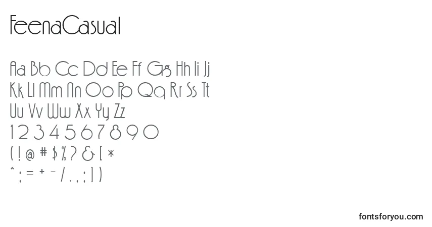 Schriftart FeenaCasual – Alphabet, Zahlen, spezielle Symbole