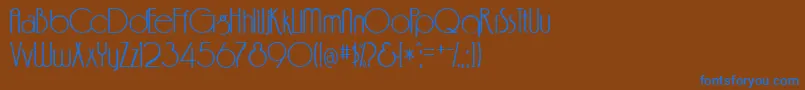 FeenaCasual Font – Blue Fonts on Brown Background