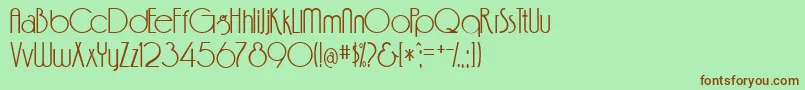 FeenaCasual Font – Brown Fonts on Green Background