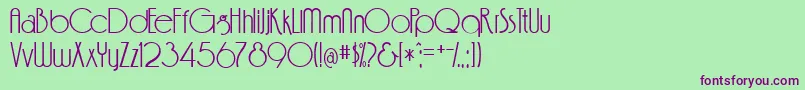 FeenaCasual-Schriftart – Violette Schriften auf grünem Hintergrund