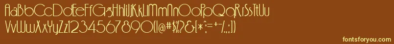 FeenaCasual-fontti – keltaiset fontit ruskealla taustalla
