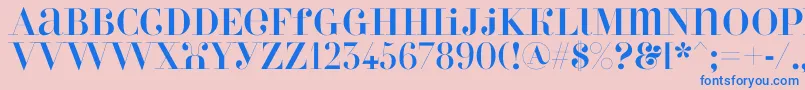 Perlaregular Font – Blue Fonts on Pink Background