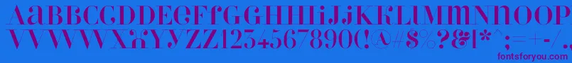 Perlaregular-Schriftart – Violette Schriften auf blauem Hintergrund