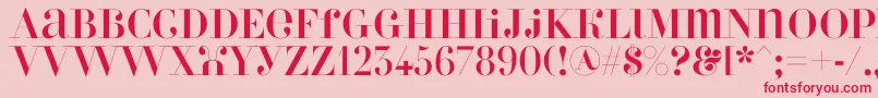 Perlaregular Font – Red Fonts on Pink Background