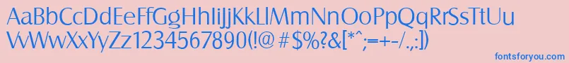 SalzburgserialLightRegular-Schriftart – Blaue Schriften auf rosa Hintergrund