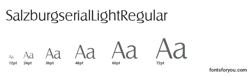 Размеры шрифта SalzburgserialLightRegular